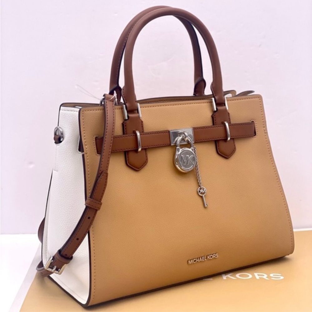 Michael Kors Hamilton Medium Color-Block Leather Satchel